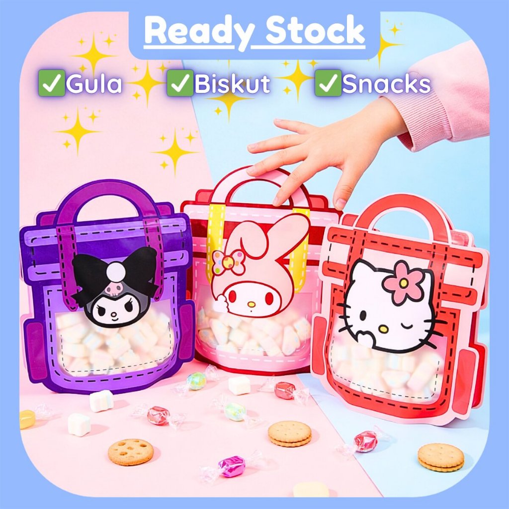 KOJi Sanrio Ziplock บรรจุภัณฑ์กระเป๋า Kuromi Melody Hello Kitty เด็กวันเกิด Party Beg Hadiah Hari Ja