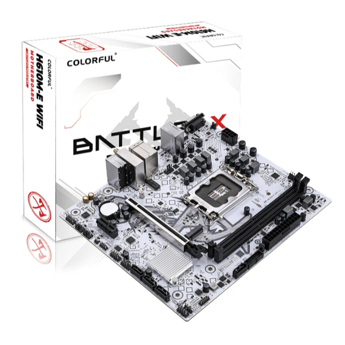 สีสัน Battle AX H610M-E WIFI V20 mATX เมนบอร์ด Intel / LGA 1700 / DDR4