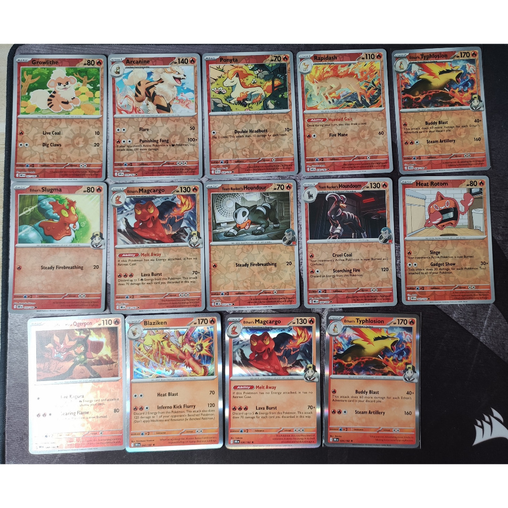 Pokemon TCG Destined Rivals Fire Pokemon Reverse Holo Card DRI SV10