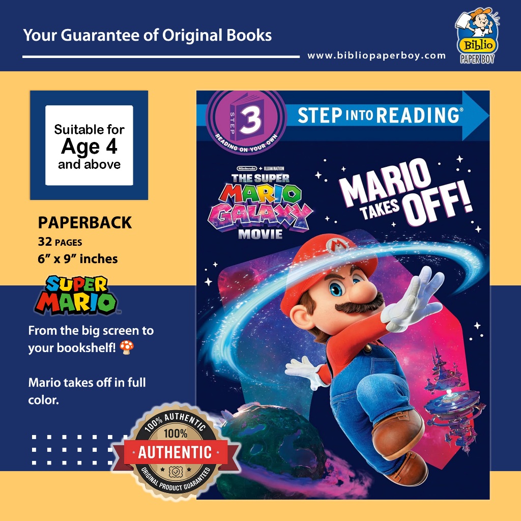 ภาพยนตร์ Super Mario Galaxy: Mario Takes Off! (หนังสืออ่านต้น Step 3) ISBN : 9798217124572