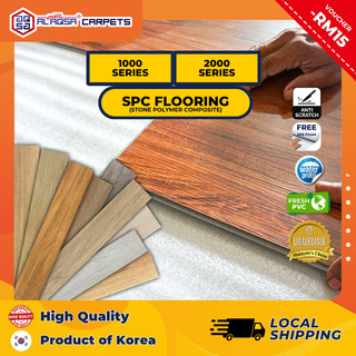 Aqsa Lantai SPC Klik 3.5mm–4mm  | Kalis Air | Percuma XPE Foam | Mudah Pasang | SPC Flooring Click
