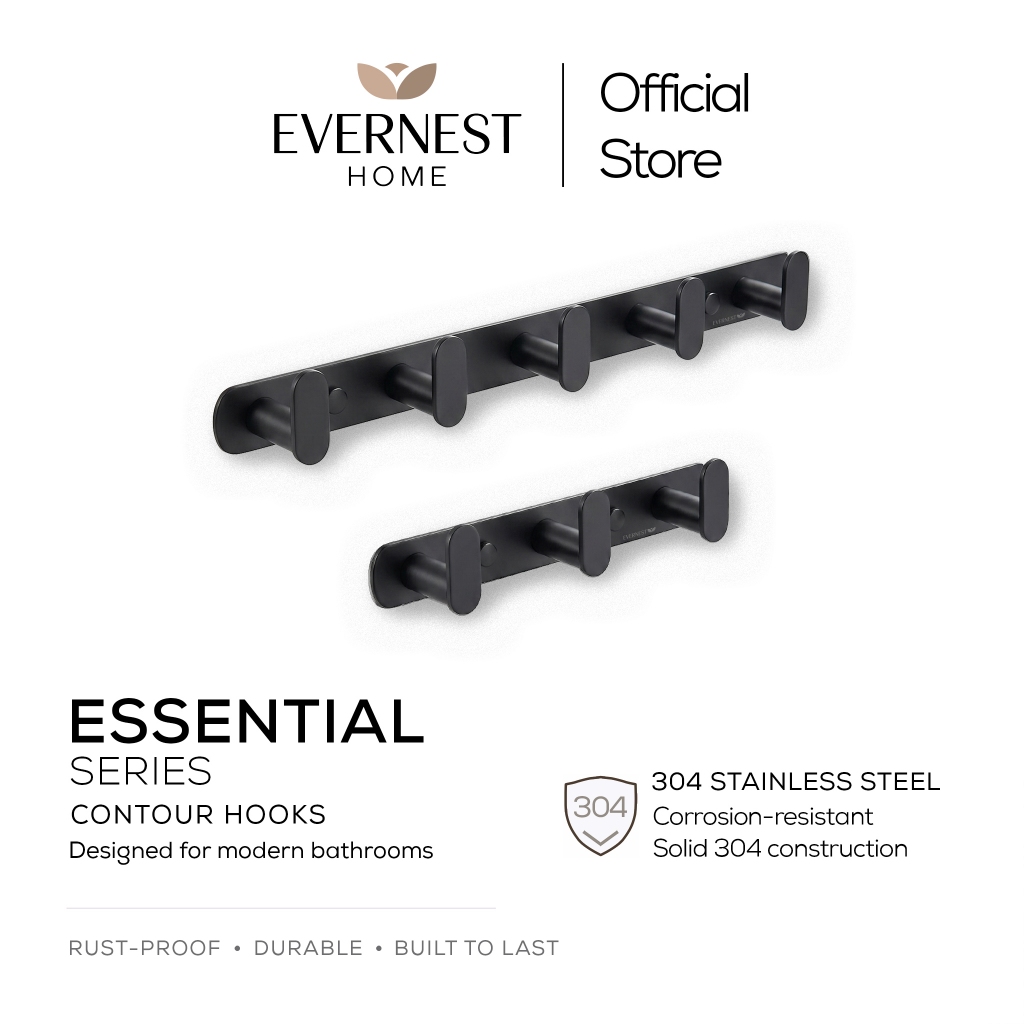 Evernest Essential Series: ตะขอคอนทัวร์ 304 สีดําด้าน