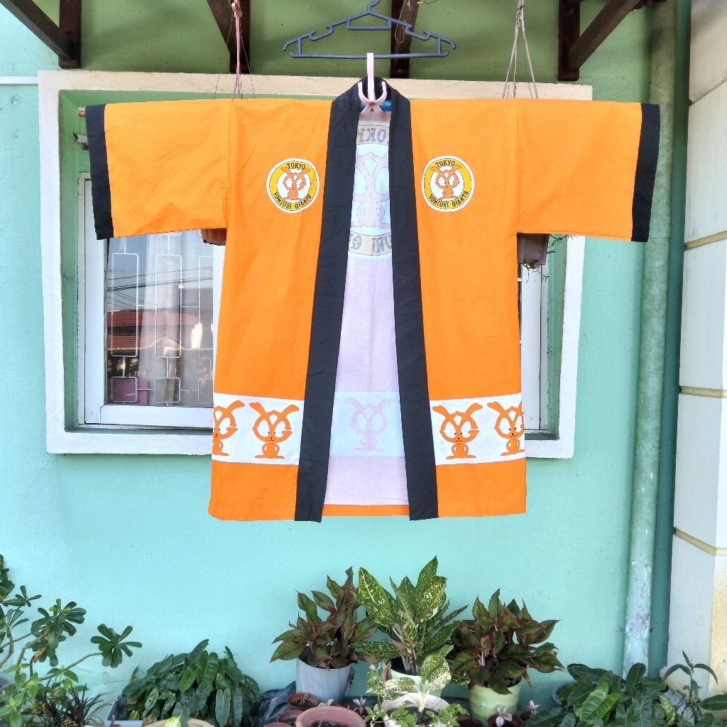 Kimono Men Haori Orange Japanese Vintage (ตําหนิ)