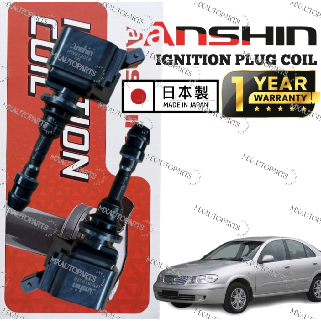 (WARRANTY 1YEAR) ANSHIN JAPAN IGNITION PLUG COIL NISSAN SENTRA N16 1.6 1.8