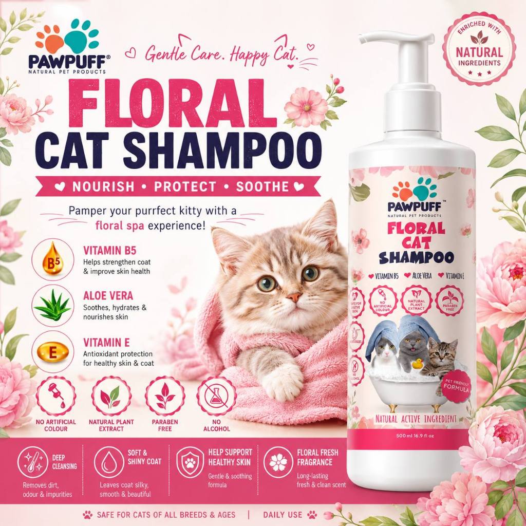 PAW PUFF Floral Cat Shampoo 500ML
