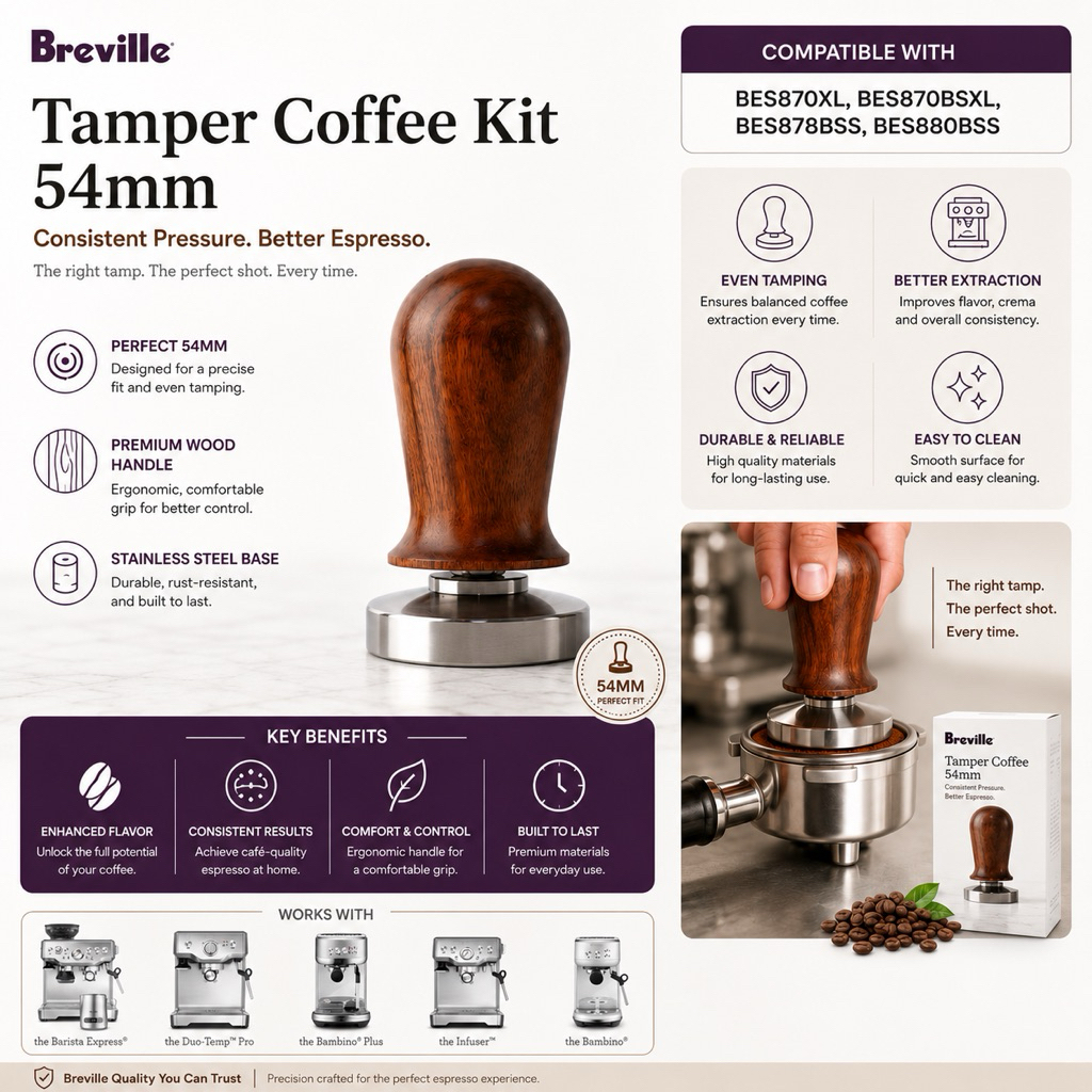 Breville Tamper สําหรับ BES870XL, BES870BSXL, BES878BSS, BES880BSS