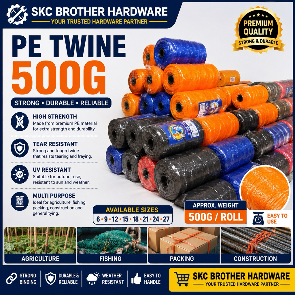 380 PE TWINE 500G / PE THREAD 500G / PE ROPE สําหรับ ADHESIVE NET PATCHES (ขนาด: 9,12,15,18,21,24,27