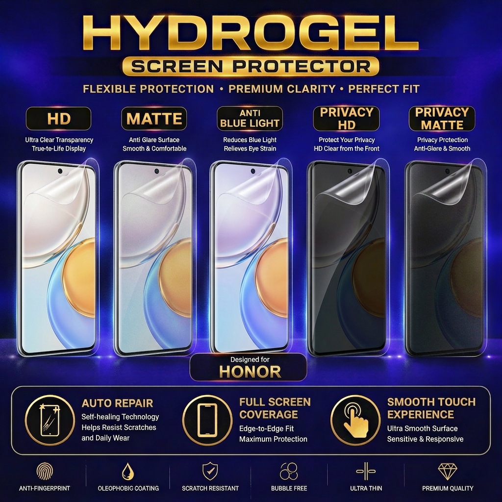 Honor X9d / X9c / X9 / X9b / X8 / X8b / X7 / X7b ฝาครอบแบบเต็มหน้าจออัจฉริยะตัวป้องกันหน้าจอไฮโดรเจล