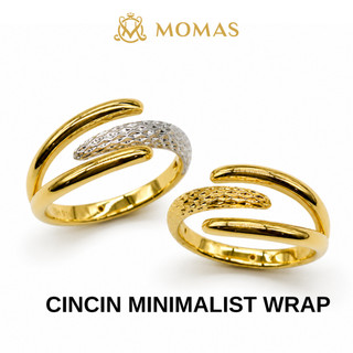 MOMAS CINCIN MINIMALIST 5D 916 Original Emas 916 Bajet Cincin Fesyen Emas 916 Tulen Cincin Fesyen Emas 916 Cincin Bajet