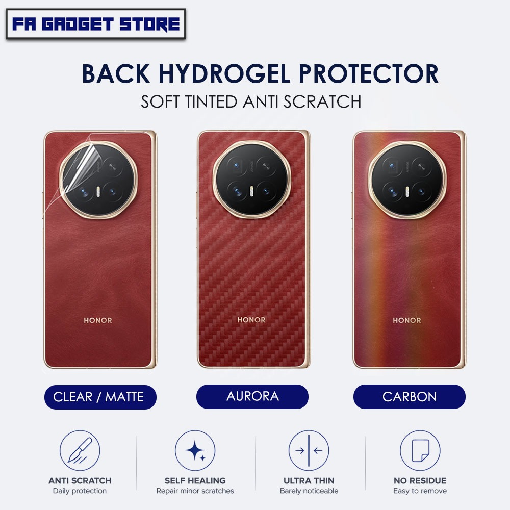 Honor Magic V6 Magic V5 Magic V3 Magic V2 VS Hydrogel ฟิล์มกันรอยหน้าจอด้านหลังสติ๊กเกอร์คาร์บอน