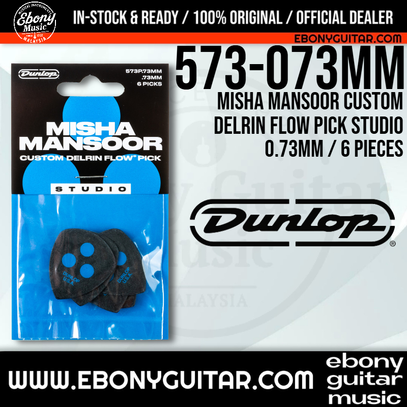 Dunlop 573-073MM Misha Mansoor Custom Delrin Flow Studio Guitar Pick - .73mm Custom Blue Medium Gaug