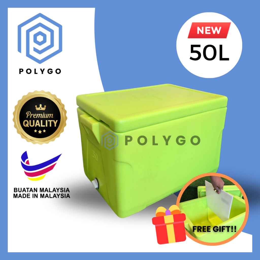 [ใหม่] 50L COOLER BOX Rotospeed / ICE BOX / KOTAK ICE / INSULATED BOX PREMIUM MATERIAL