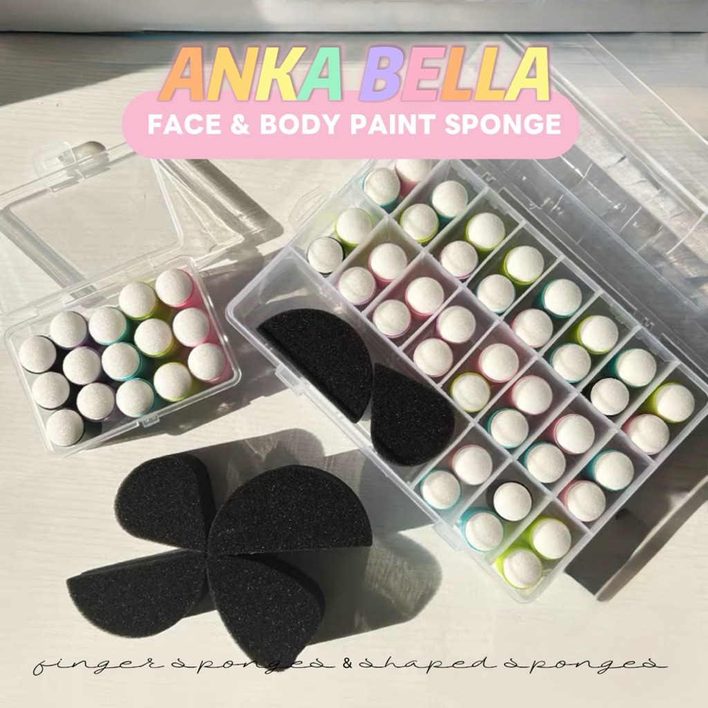 Anka Bella Face Sponge Body Paint Finger Sponge Face Paint Sponge Face Painting Tools Art Supplies