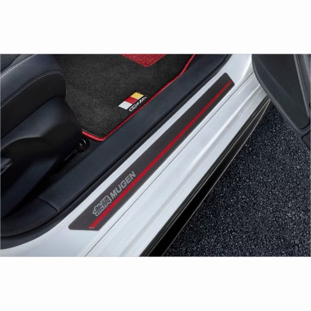 Mugen Scuff Plate FE / FL5 / FL1 Civic Type R สีดํา + บันไดประตูสีแดง
