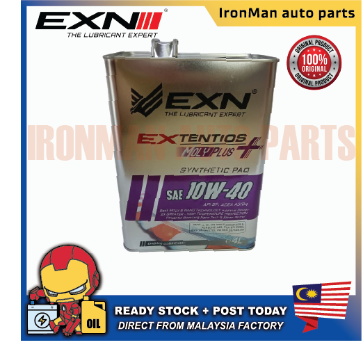 EXN EXTENTIOS 10W40 MOLYPLUS SYNTHETIC PAO API SP ACEA A3/B4 ENGINE OIL FILTER