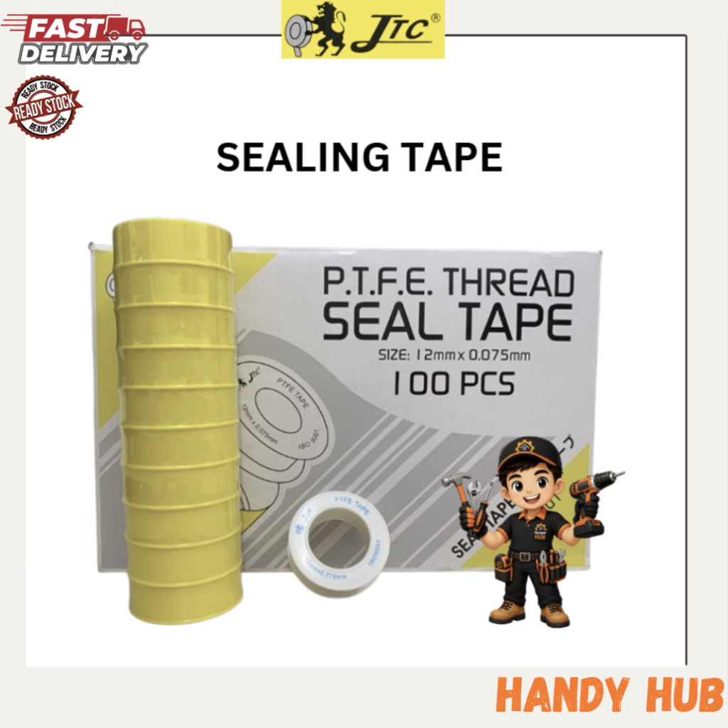 (1ชิ้น) PTFE Thread Seal Tape สีขาว PTFE Seal Tape / Sealing Tape / Putih Hose Tape Pipe 水 Lozen白胶布