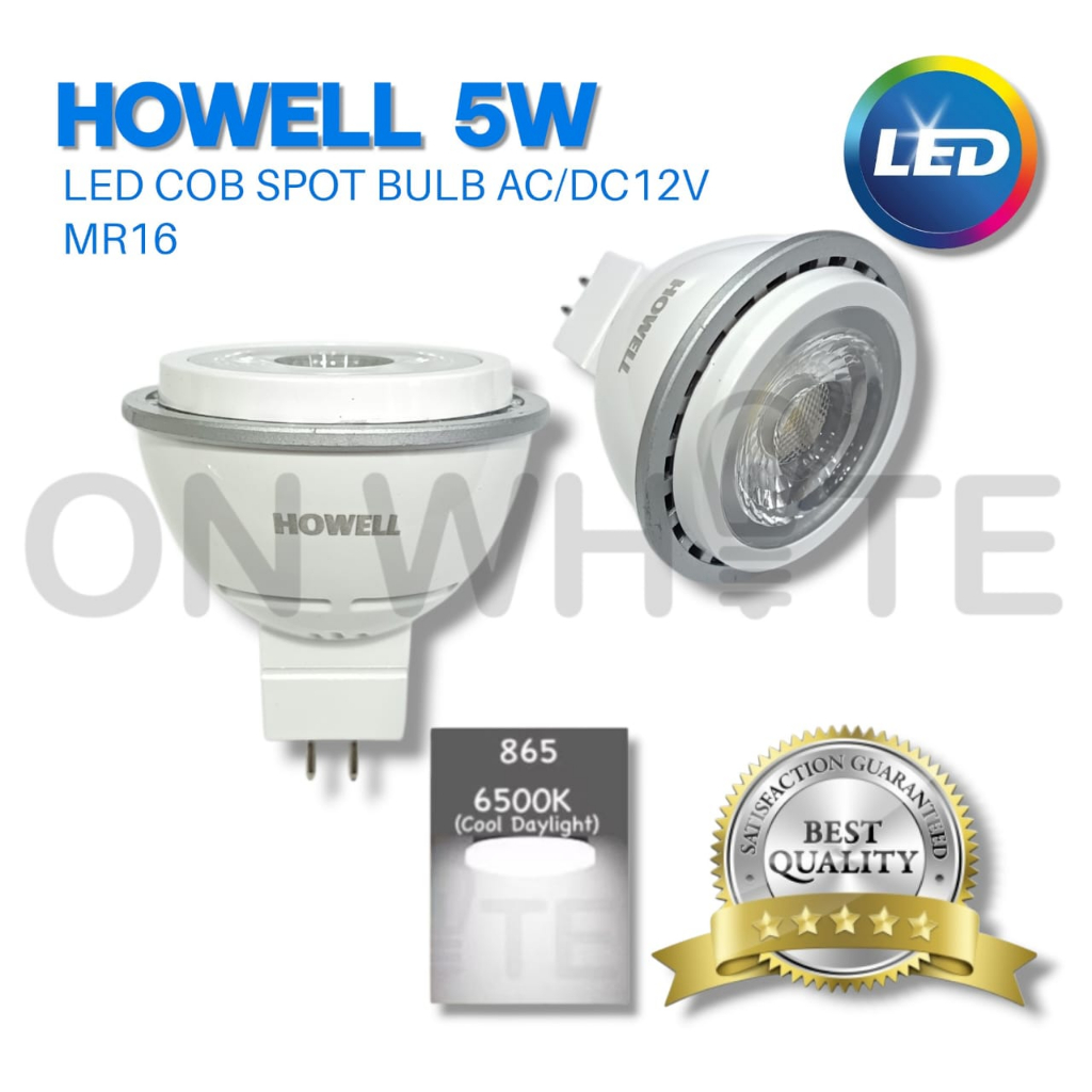 HOWELL LED COB MR16 2PIN HALOGEN หลอดไฟ 5W AC/DC12V DAYLIGHT 6500K