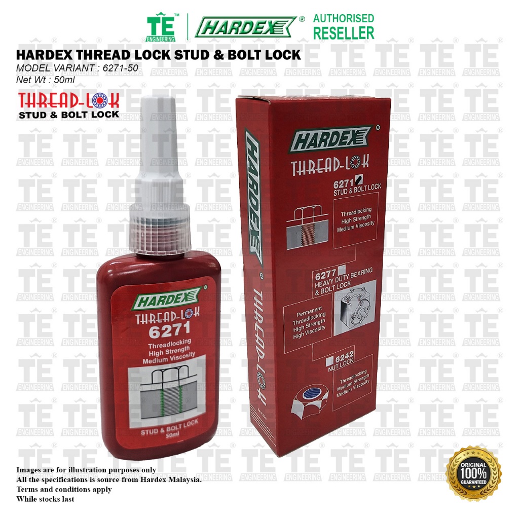 HARDEX Thread Lock Stud & Bolt Lock - 50ml ( 6271-50 )