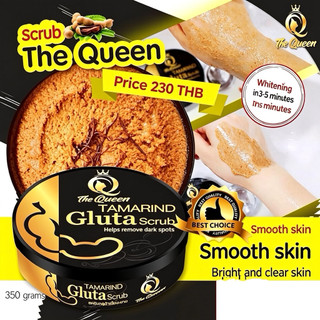 The Queen Tamarind Gluta Scrub 350g Natural Brightening Exfoliating Body Scrub Smoother Dark Spots Remover
