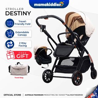 Mamakiddies Destiny 2 In 1 Reversible Stroller With Baby Car Seat Foldable Stroller