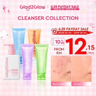 Cleanser Glad2Glow Pencuci Muka G2G Milk Cleanser Blueberry Low pH Face Wash Centella Acne Cleanser Sensitiv Facial Wash