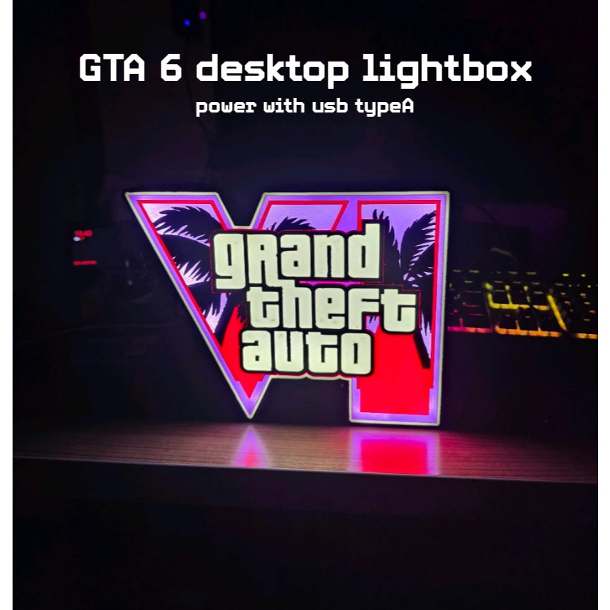 GTA 6 กล่องไฟตั้งโต๊ะ usb A