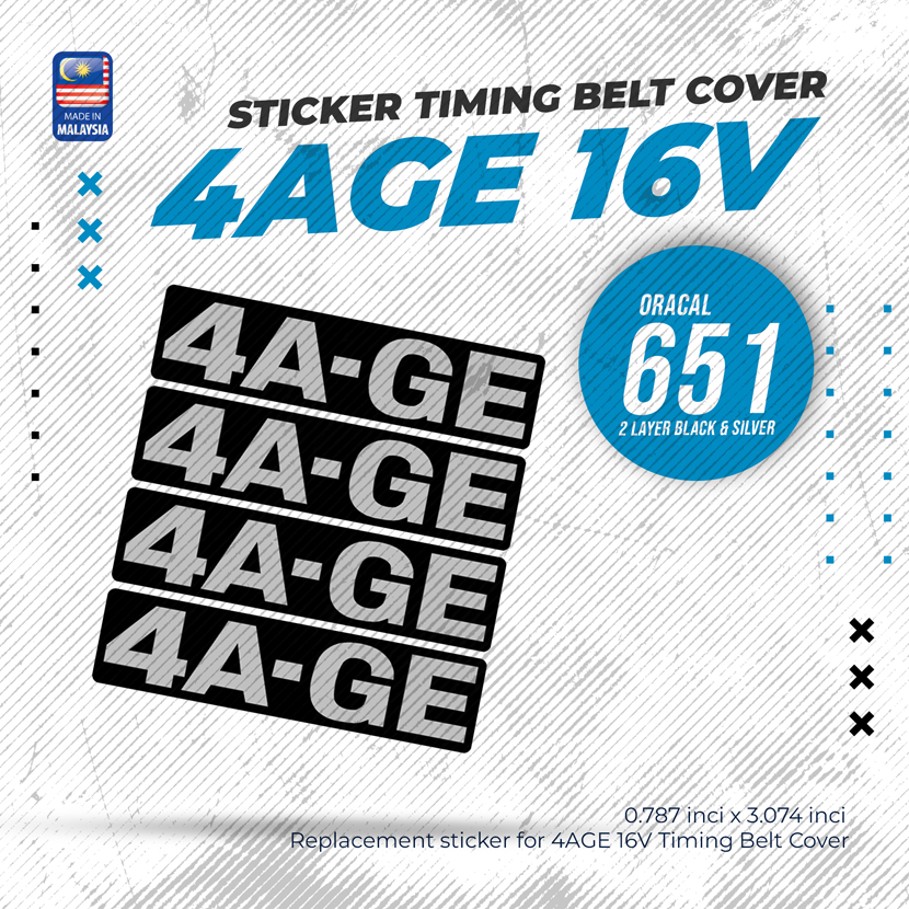 4AGE 16V Timing Belt Cover Sticker KE20 KE30 AE70 KE70 AE82 AE86 AE92 AE101 AE111 corolla
