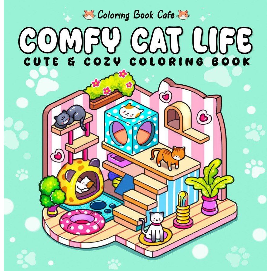 [PDF FILE เท่านั้น] Comfy Cat Life: สมุดระบายสีน่ารักและแสนสบาย 43 หน้า