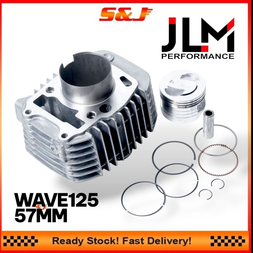 JLM WAVE125 WAVE125S WAVE125X ULTIMO 125 57MM 57 RACING BLOCK ชุดโลหะผสม