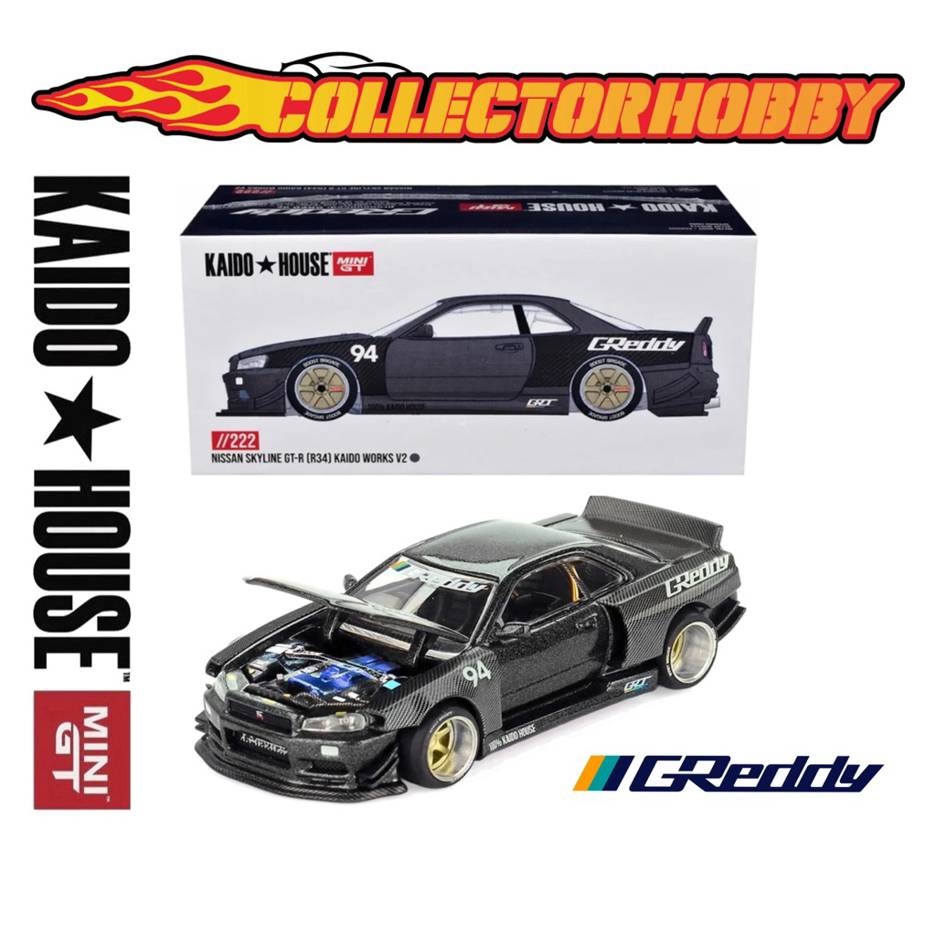 (MINI GT) KAIDO HOUSE 222 NISSAN SKYLINE GT-R R34 KAIDO WORKS GREDDY V2