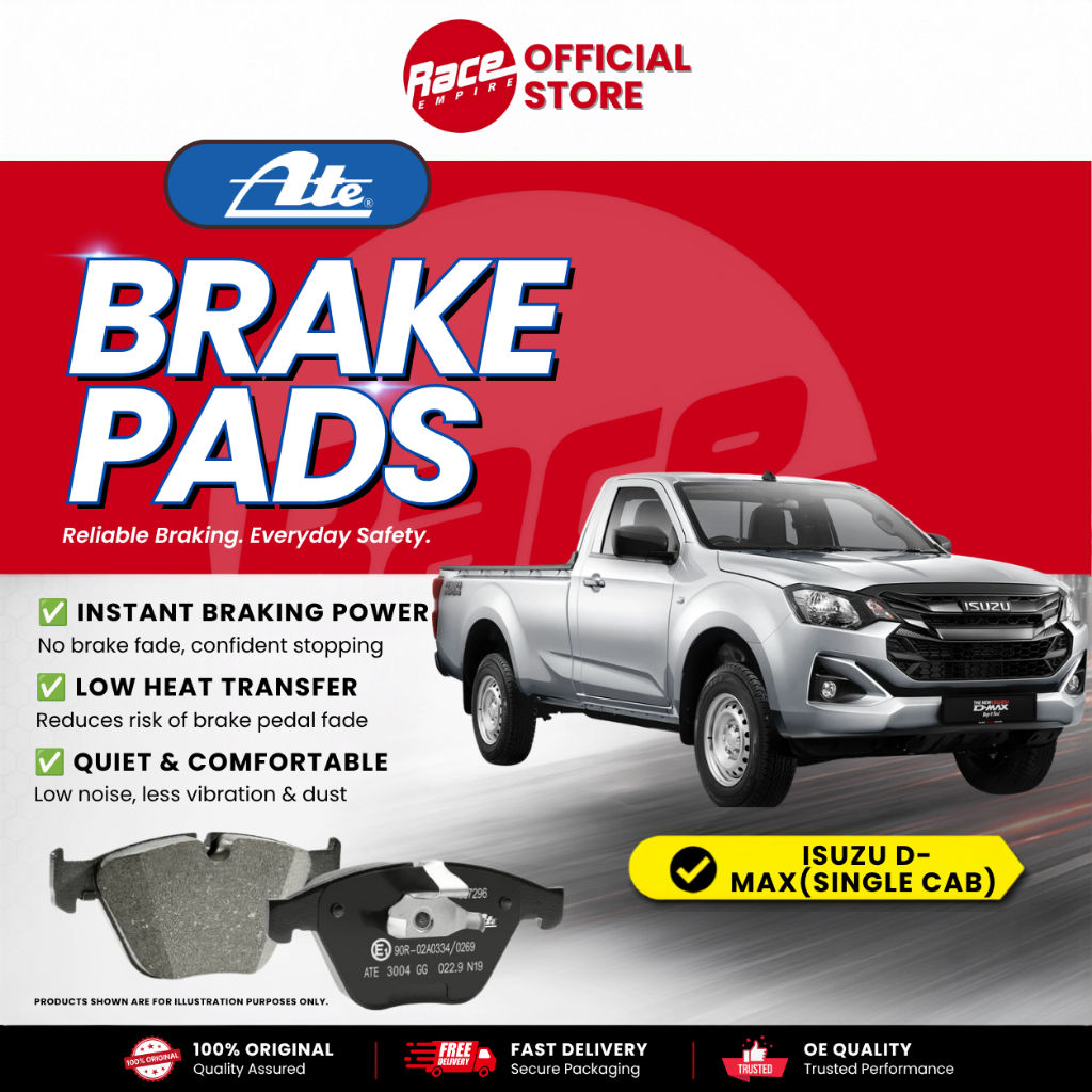 ผ้าเบรคหลัง ATE - IZ D-MAX 1.9 2019,3.0 4x2,4x4 (Single Cab)