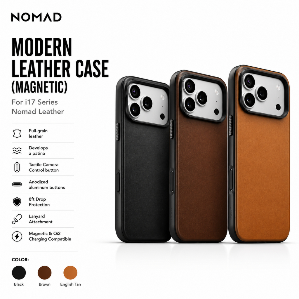 เคสโทรศัพท์ NOMAD Modern Leather Case เข้ากันได้กับซีรีส์ i17 / i18 (หนังแม่เหล็กและโนแมด)