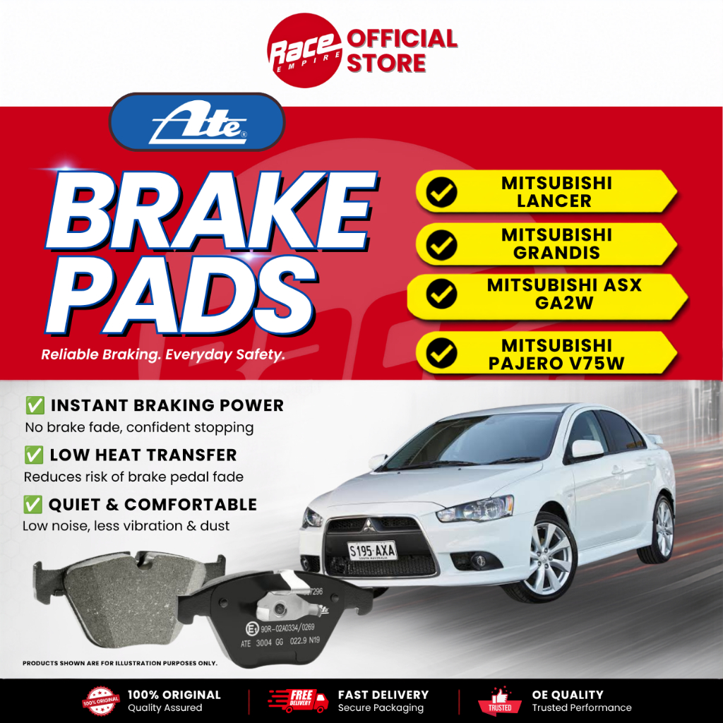ผ้าเบรคหลัง - MIT LANCER 2.0 CY4A GLS,GT07-08,GRANDIS N84W,NA4W06,ASX GA2W,PAJERO V75W, BPA 91D/111*