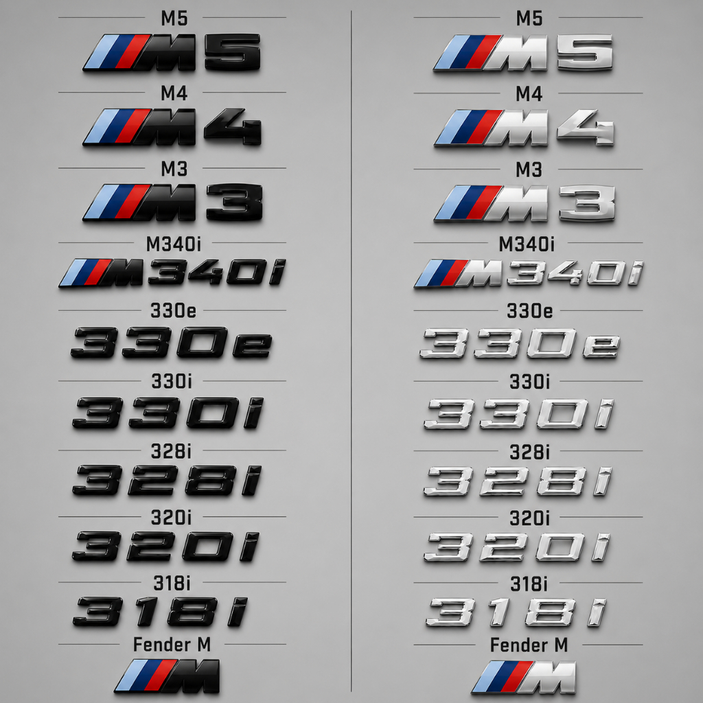สัญลักษณ์โลโก้ BMW 3 Series 5 Series อุปกรณ์เสริมป้าย BMW M340i M3 M4 M5