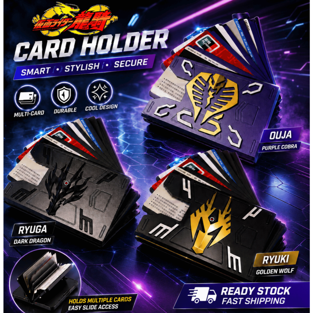 Kamen Rider Ryuki/Ryuga/Ouja Card Holder-Touch n Go Card Sticker Cover