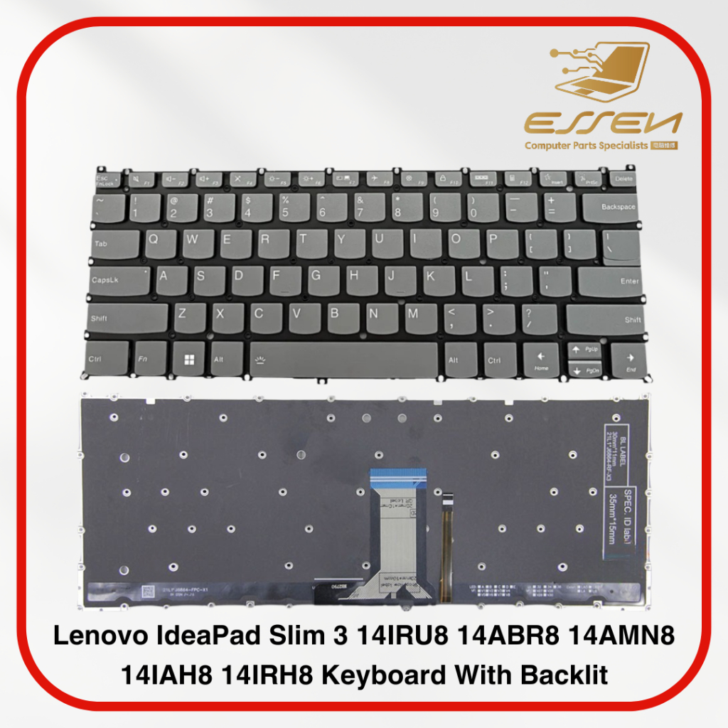 แป้นพิมพ์ทดแทนสําหรับ Lenovo IdeaPad Slim 3 14IRU8 14ABR8 14AMN8 14IAH8 14IRH8 คีย์บอร์ด Backlit