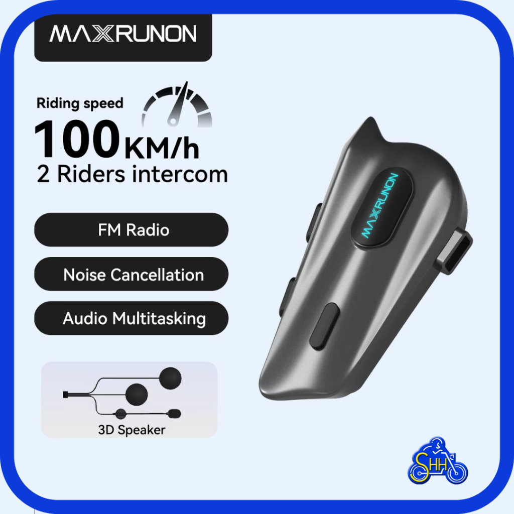 ASMAX MAXRUNON 2Y หมวกกันน็อคชุดบลูทูธรถจักรยานยนต์หมวกกันน็อค INTERCOM BLUETOOTH HEADSET HELMET BLU
