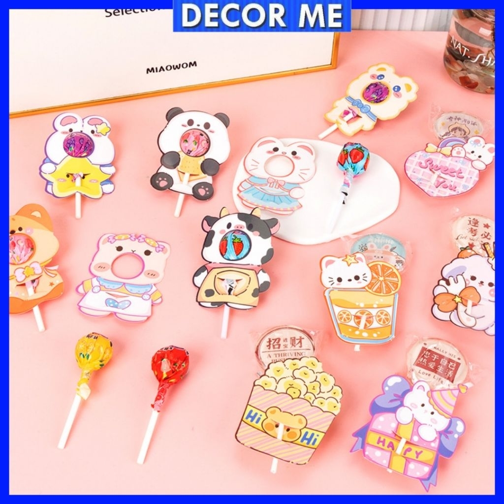 CREATIVE DIY LOLLIPOP DECORATIVE CARDBOARD CARTOON CUTE 4044
