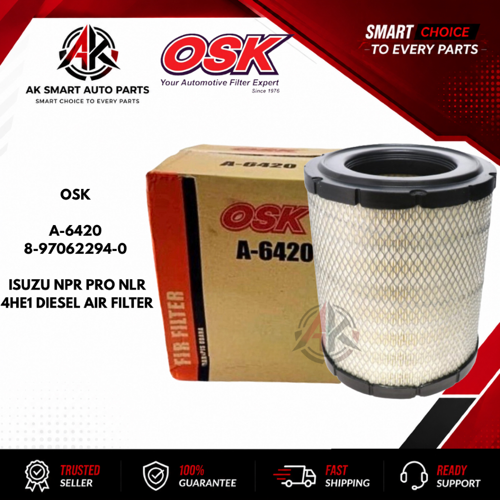 OSK A-6420 8-97062294-0 ISUZU NPR PRO NLR 4HE1 กรองอากาศดีเซล