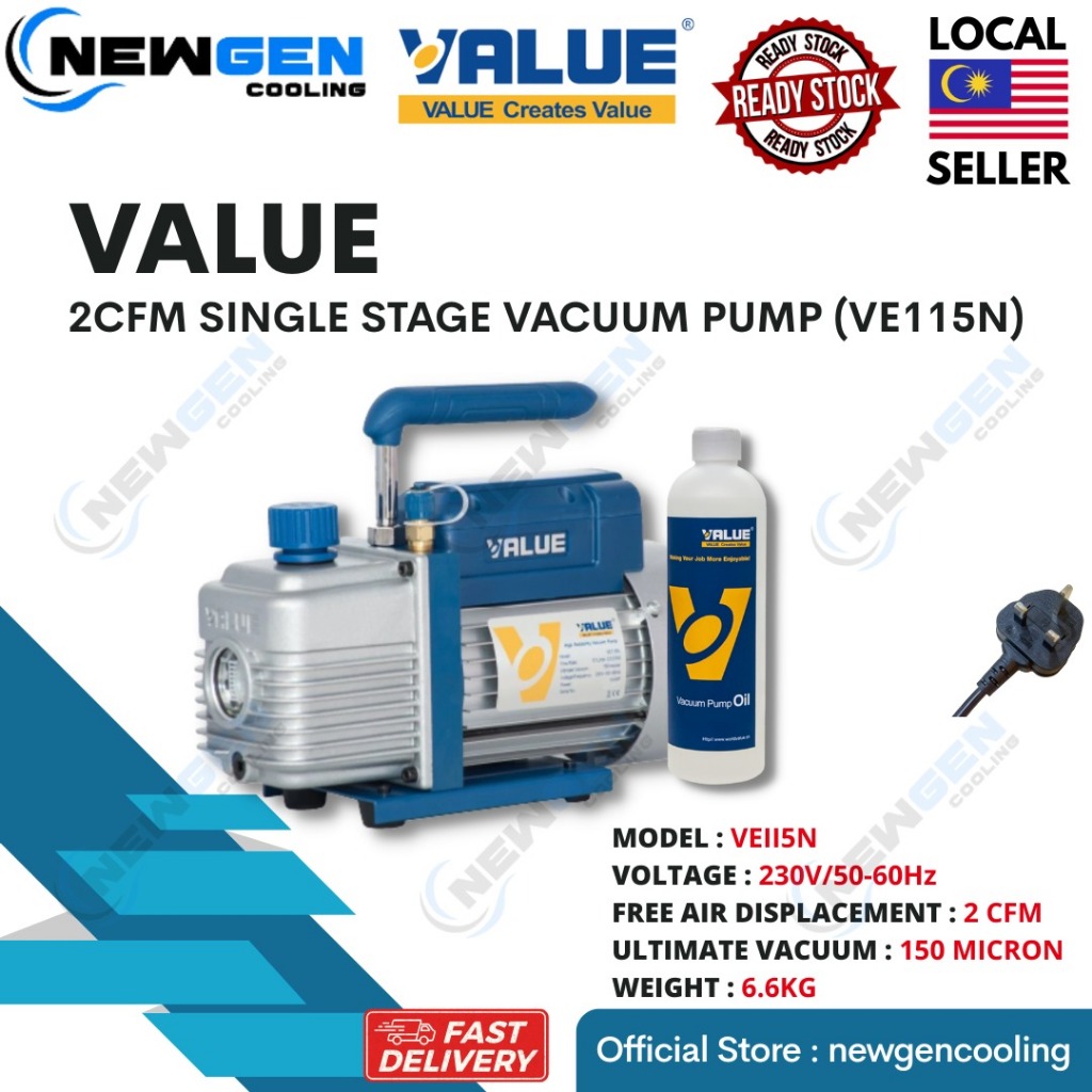VALUE VE115N ปั๊มสุญญากาศแบบเวทีเดี่ยว