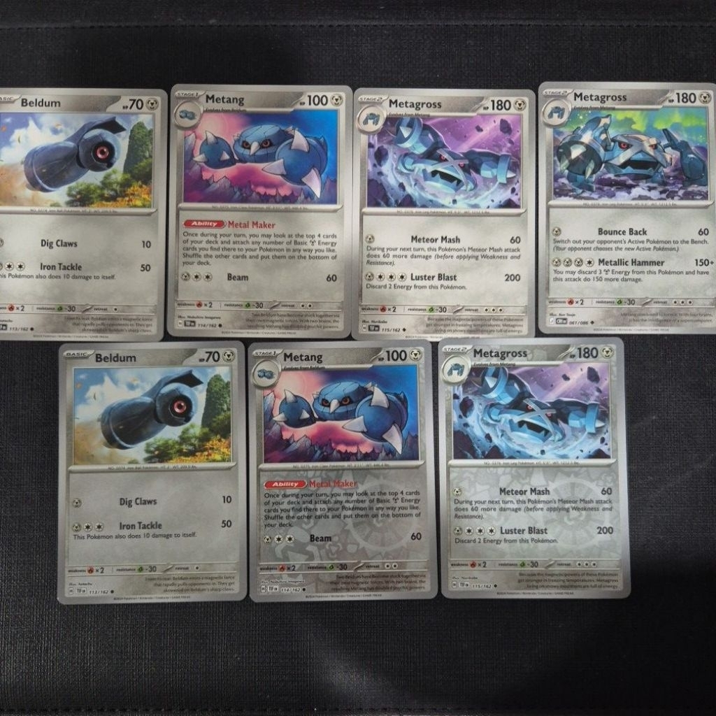 การ์ดโปเกมอน TCG : SV5 Temporal Forces: Beldum 113/162 Metang 114/162 Metagross 115/162 หรือ 061/086