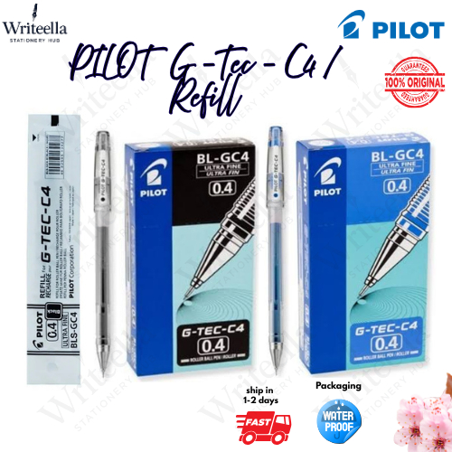 PILOT G-TEC-C4 Ultra Fine Rollerball Pen - สีดํา - Blue G-Tech-C4 ปากกาเจลเข็มจุด