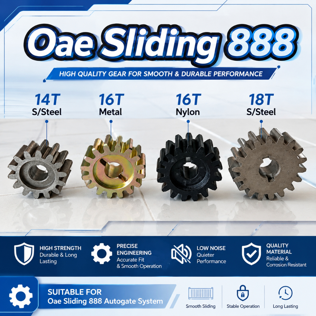 คุณภาพสูง 14T/16T/18T เกียร์พลาสติกไนลอน OR โลหะเฉพาะ Oae 888 DC มอเตอร์เลื่อน - ระบบ Autogate