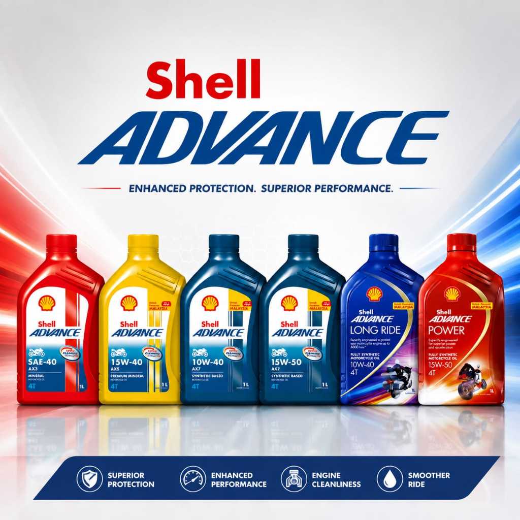 SHELL 4T ADVANCE AX3 AX7 AX5 1L