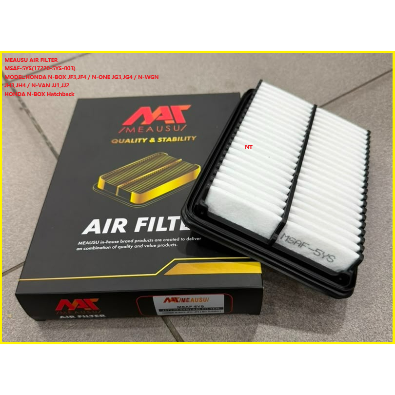 MEAUSU AIR FILTER MSAF-5YS(17220-5YS-003) MODEL:HONDA N-BOX JF3,JF4 / N-ONE JG3,JG4 / N-WGN JH3,JH4 