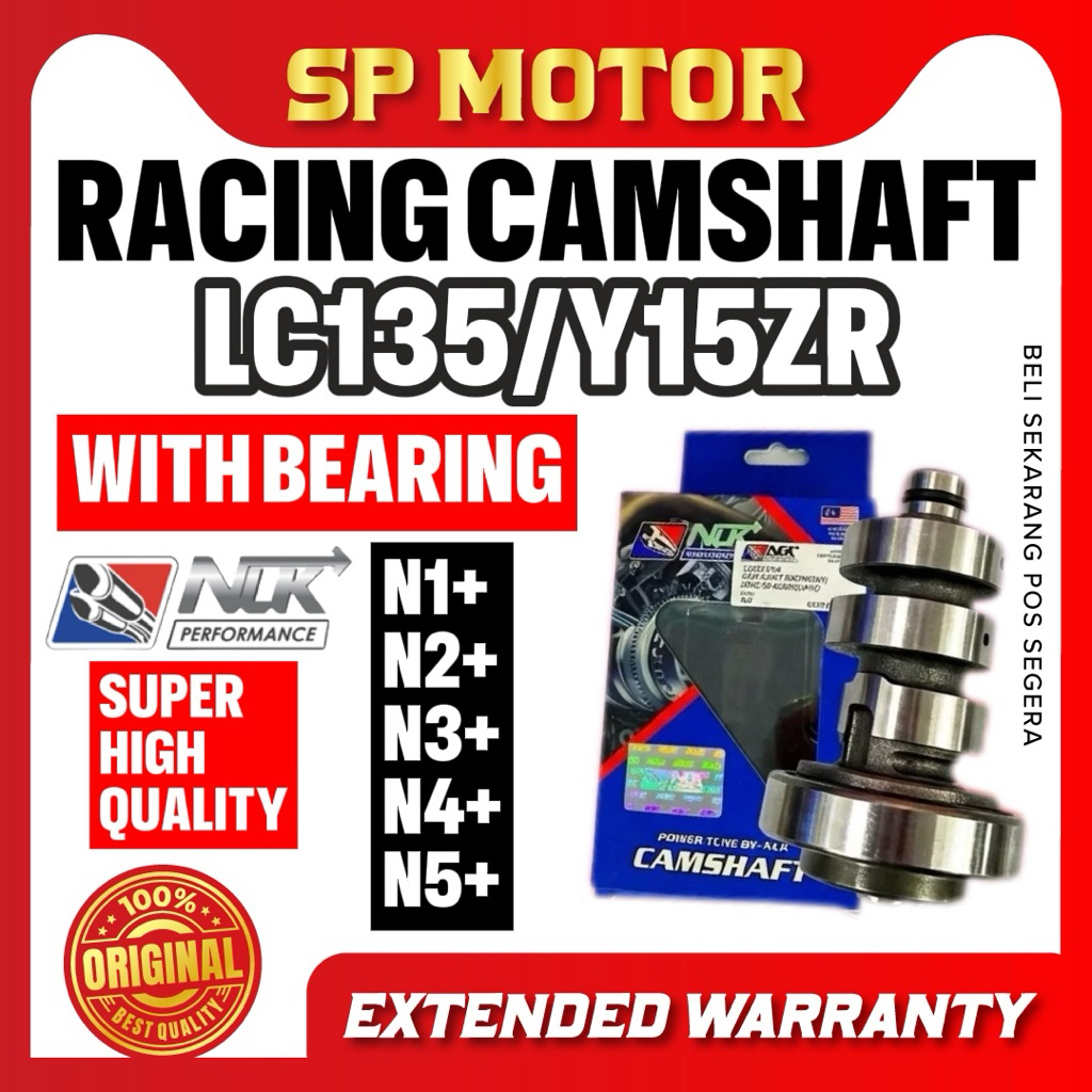 LC135 Y15ZR NLK CAMSHAFT พร้อมแบริ่ง N1 N2 N3 N4 CAM N1+ N2+ N3+ N4+ N5+ NLK RACING