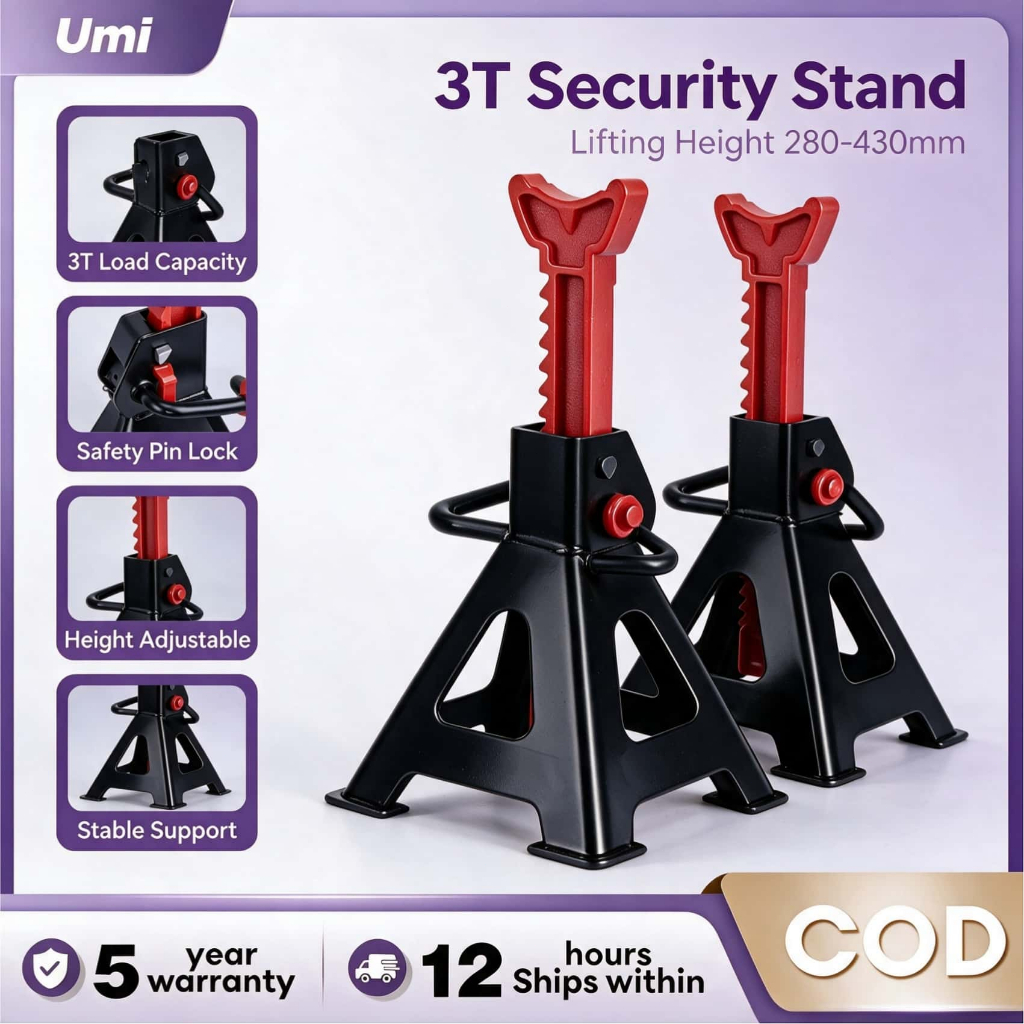 Heavy Duty Double Safety Car Jack Stands 3T Stand Jack Garage Jack Kereta Service Lifting Car