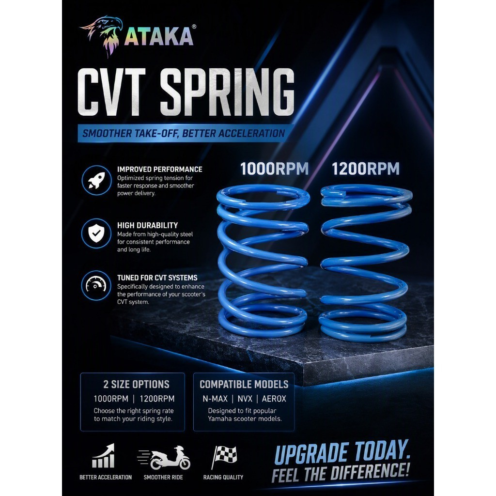 ATAKA TORQUE SPRING CVT SPRING NVX 155 / NMAX 150 / AEROX (1000RPM 1K / 1200RPM 1.2K ) CVT 1000 RPM 
