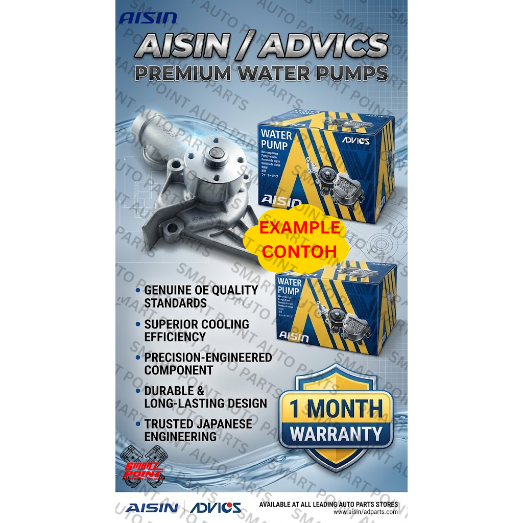 [AISIN/ADVIOS]NISSAN LIVINA/LATIO 1.6/ALMERA N17 WATER PUMP (WPN-099V)