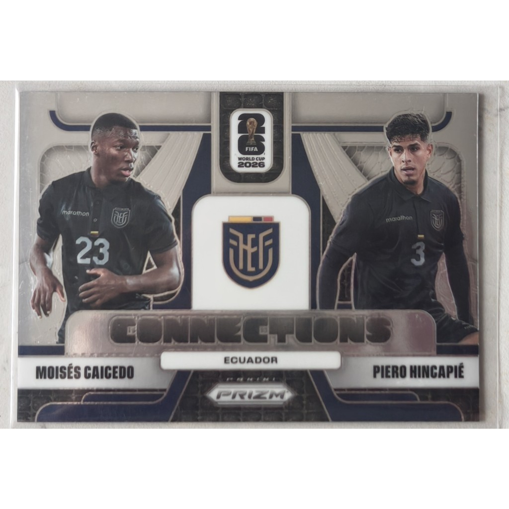PANINI CONNECTIONS WORLD CUP 2026 EQUADROE CAICEDO + HINCAPIE PRIZM FOOTBALL การ์ดรุ่นลิมิเต็ด